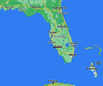 Fort Myers, position dans la carte