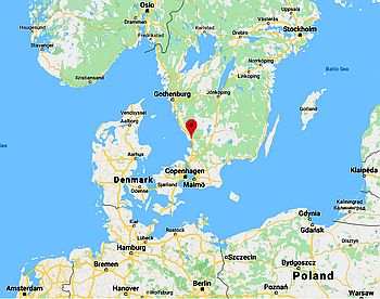 Halmstad, position dans la carte