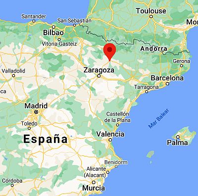 Huesca, position dans la carte