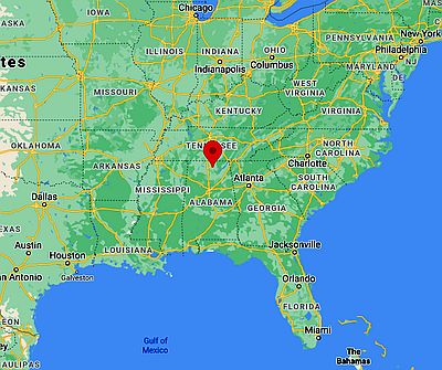 Huntsville, position dans la carte