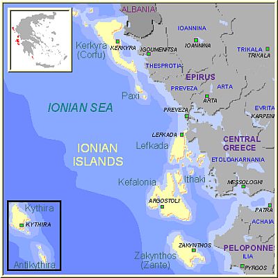 Îles Ioniennes, carte