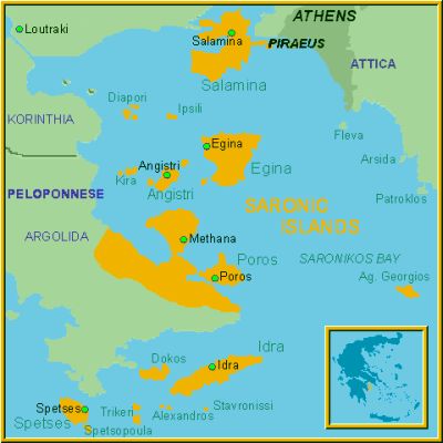 Îles Saroniques, carte