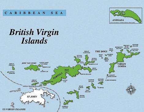 carte des iles vierges britanniques