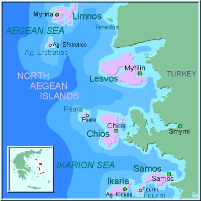 Aegean du nord est, carte
