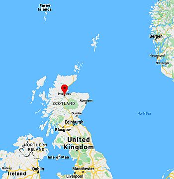 Inverness, position dans la carte