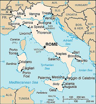 Rome carte italie