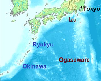 Îles Izu et Ogasawara, carte