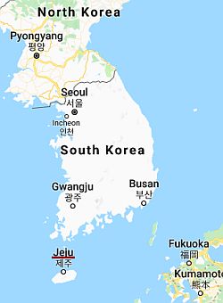 Jeju, position dans la carte