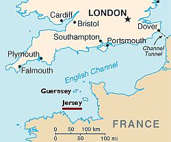 Jersey, où elle est située