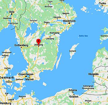 Jönköping, position dans la carte