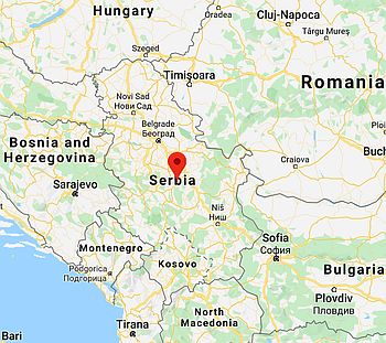 Kragujevac, position dans la carte