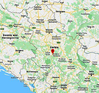 Kraljevo, position dans la carte