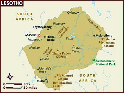 Carte - Lesotho