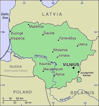 Carte - Lituanie
