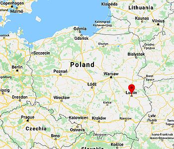 Lublin, position dans la carte