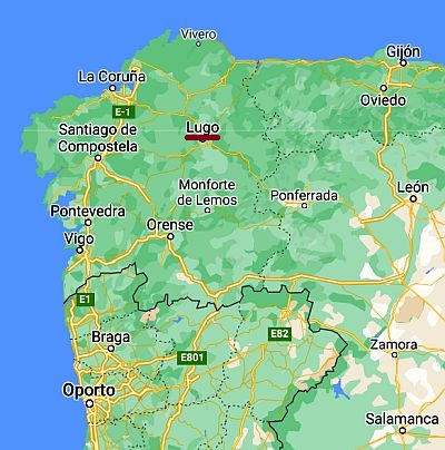 Lugo, position dans la carte