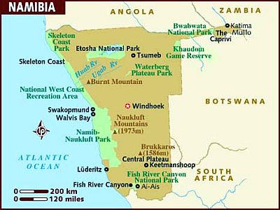 Carte - Namibie