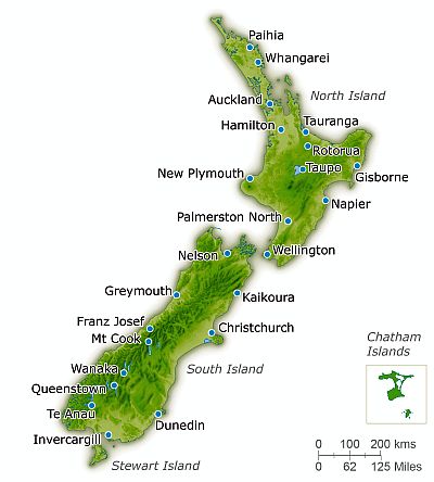 Carte - Nouvelle Zelande