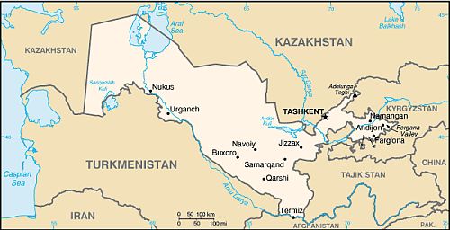 Carte - Ouzbekistan