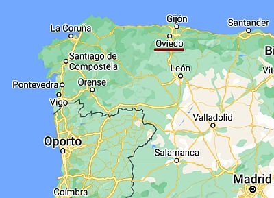 Oviedo, position dans la carte