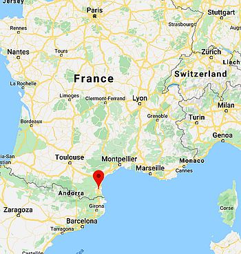 Perpignan, position dans la carte