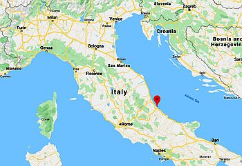 Pescara, position dans la carte