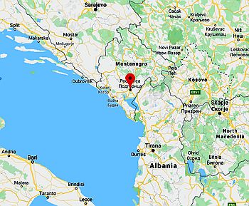 Podgorica, position dans la carte