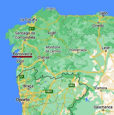Pontevedra, position dans la carte