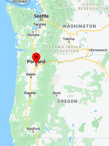 Portland (Oregon), position dans la carte