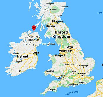 Portrush, position dans la carte