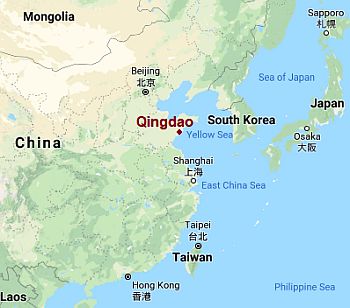 Qingdao, position sur la carte