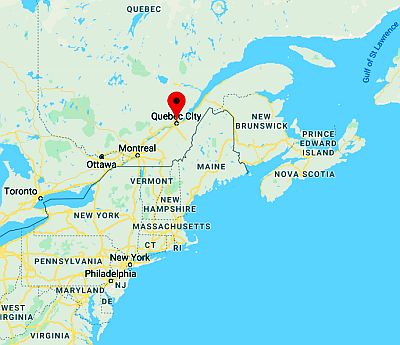 Québec, position dans la carte