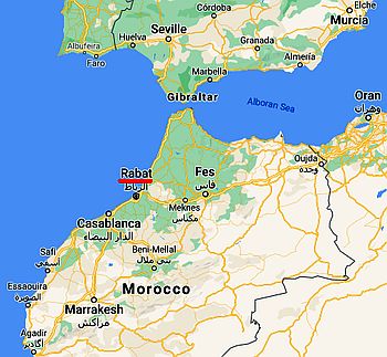 Rabat, position dans la carte