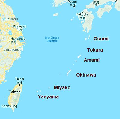Îles Ryukyu, carte