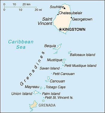 Carte - Saint Vincent Et Grenadines