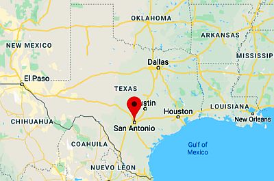 San Antonio, position dans la carte