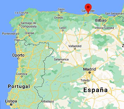 Santander, position dans la carte