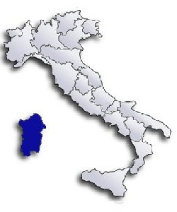 Sardaigne en Italie, carte