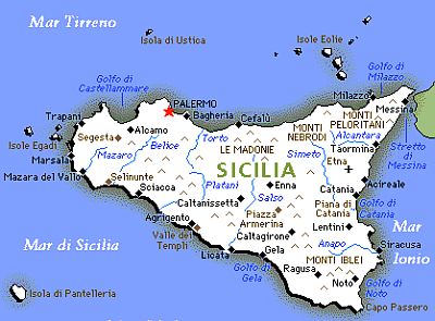 sicile carte italie