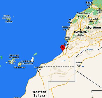 Sidi Ifni, position dans la carte