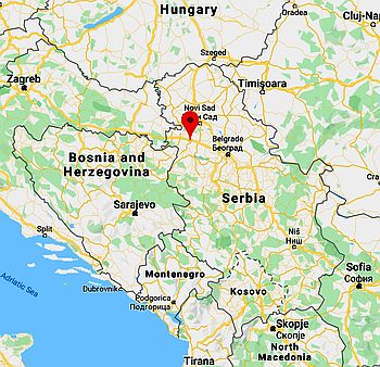 Sremska Mitrovica, position dans la carte