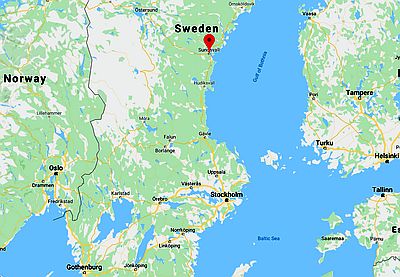 Sundsvall, position dans la carte
