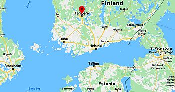 Tampere, position dans la carte