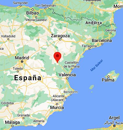 Teruel, position dans la carte