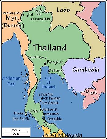 thailande du sud carte