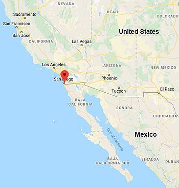 Tijuana, position dans la carte