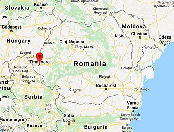 Timisoara, position dans la carte