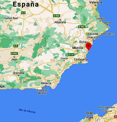 Torrevieja, position dans la carte