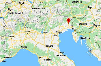 Udine, position dans la carte