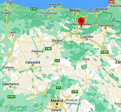 Vitoria-Gasteiz, position dans la carte